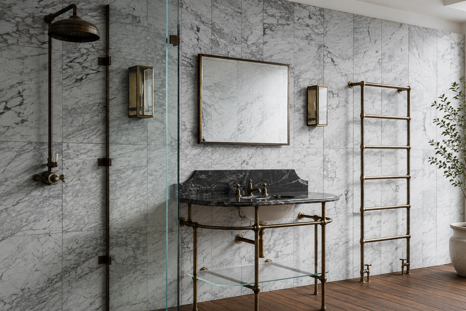 Luxury Shower Enclosures in the UAE: Bespoke Glass, Brass Frames & Made-to-Measure Design - Rutland London (UAE)