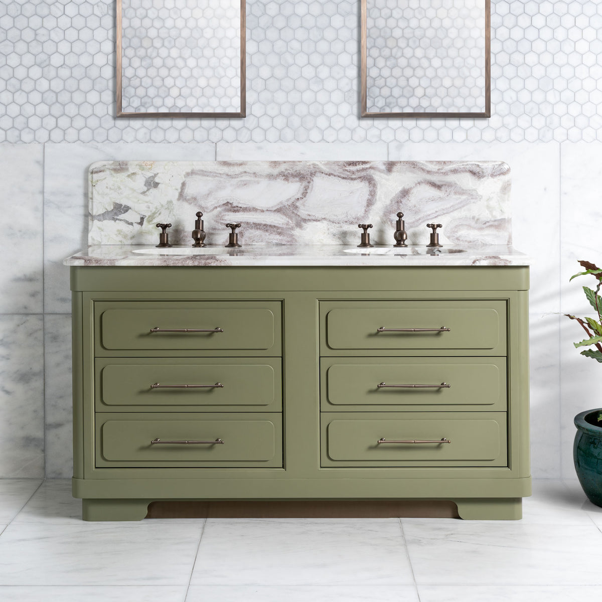 Gloucester Vanity Suite (Inc. Marble Top, Upstand & 2no Basins) - Rutland London (UAE)