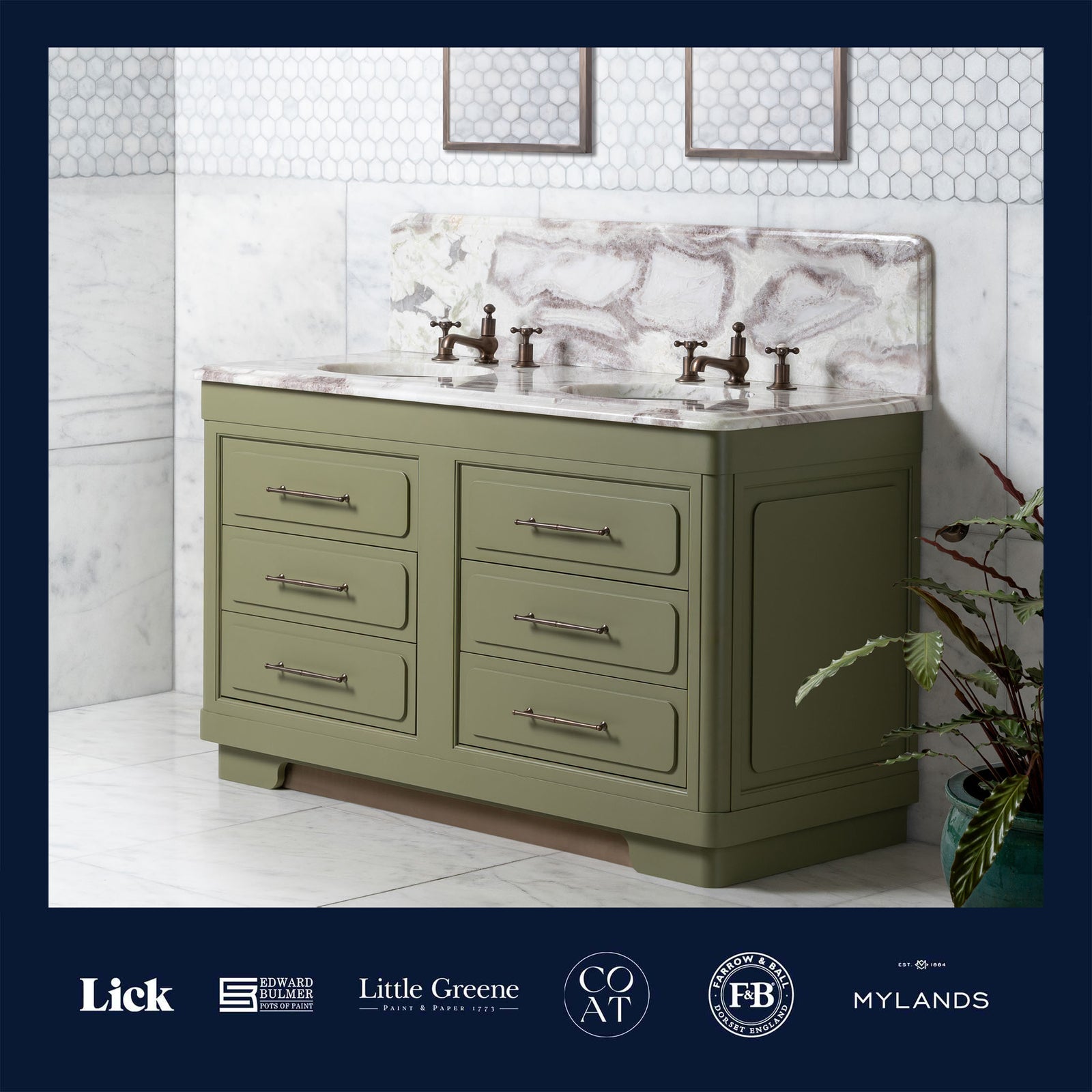Gloucester Vanity Suite (Inc. Marble Top, Upstand & 2no Basins) - Rutland London (UAE)