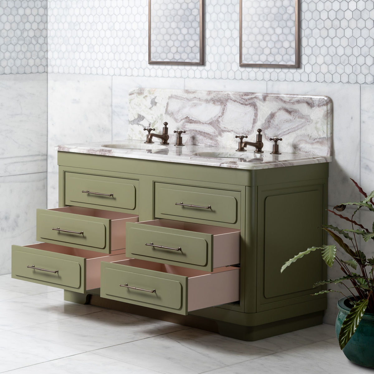 Gloucester Vanity Suite (Inc. Marble Top, Upstand & 2no Basins) - Rutland London (UAE)