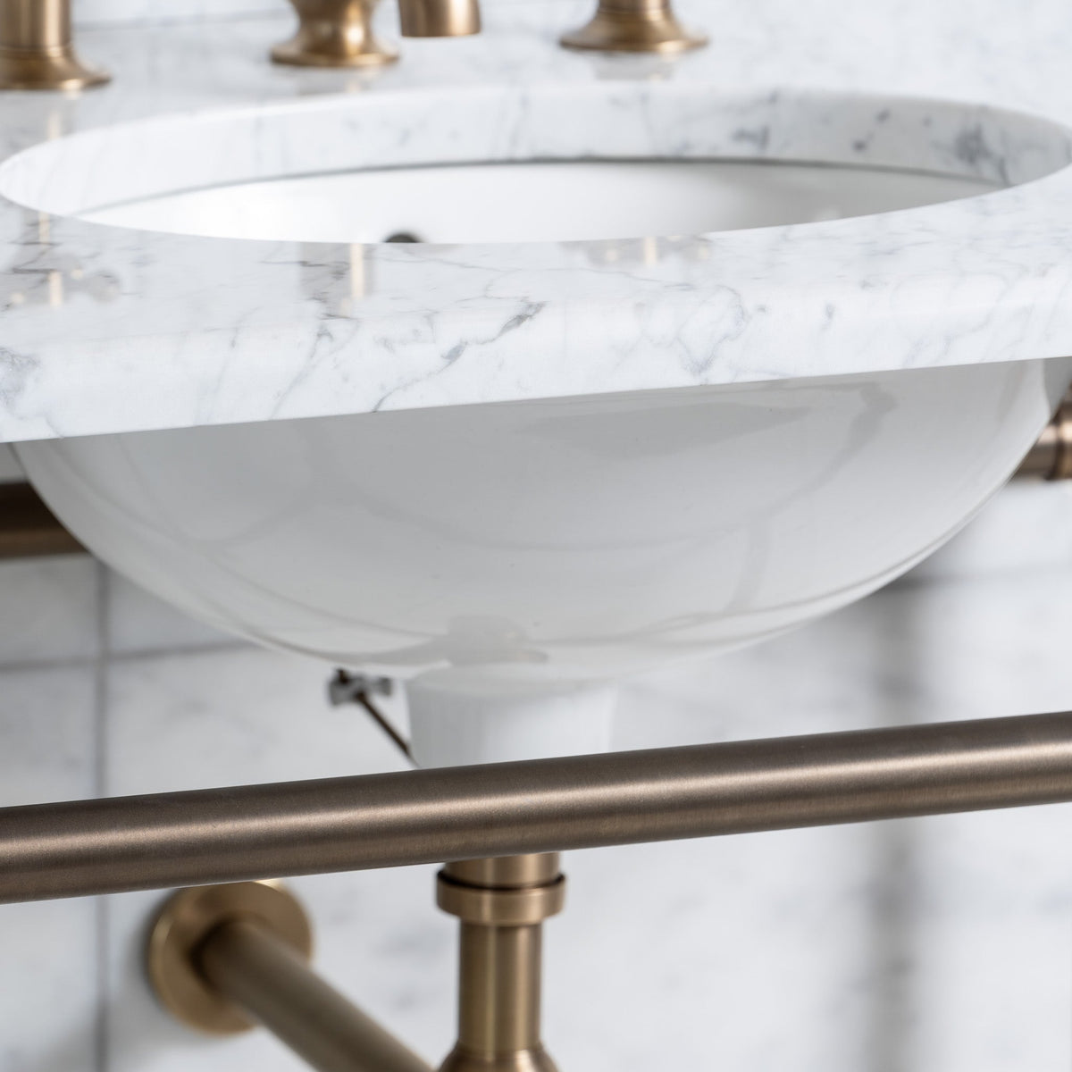 Regent Double Vanity Suite (Inc. Marble Top, Upstand & Basins) - Rutland London (UAE)