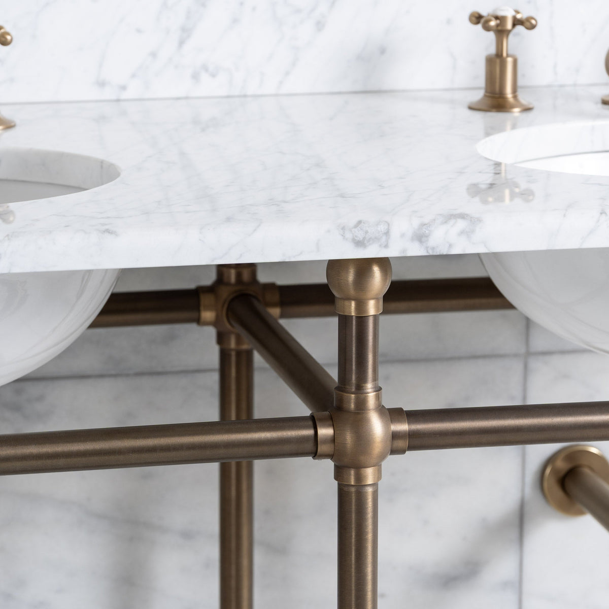 Regent Double Vanity Suite (Inc. Marble Top, Upstand & Basins) - Rutland London (UAE)