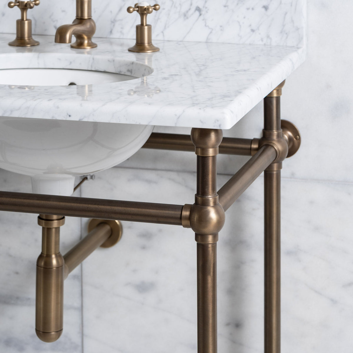 Regent Double Vanity Suite (Inc. Marble Top, Upstand & Basins) - Rutland London (UAE)