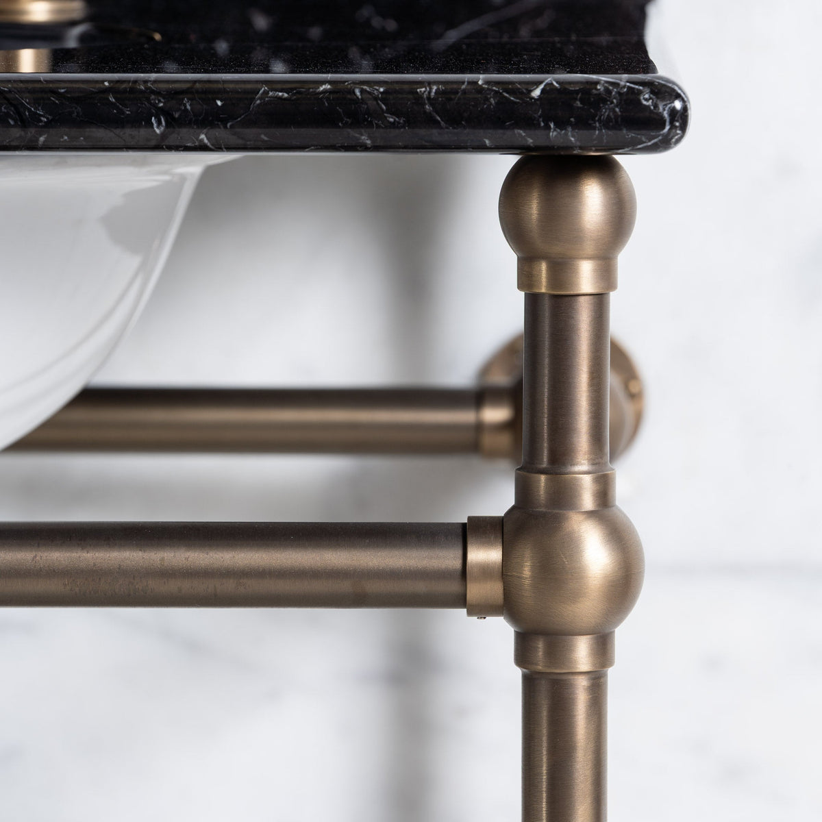 Westminster Double Vanity Suite (Inc. Marble Top, Upstand, Brass Rack & Basins) - Rutland London (UAE)