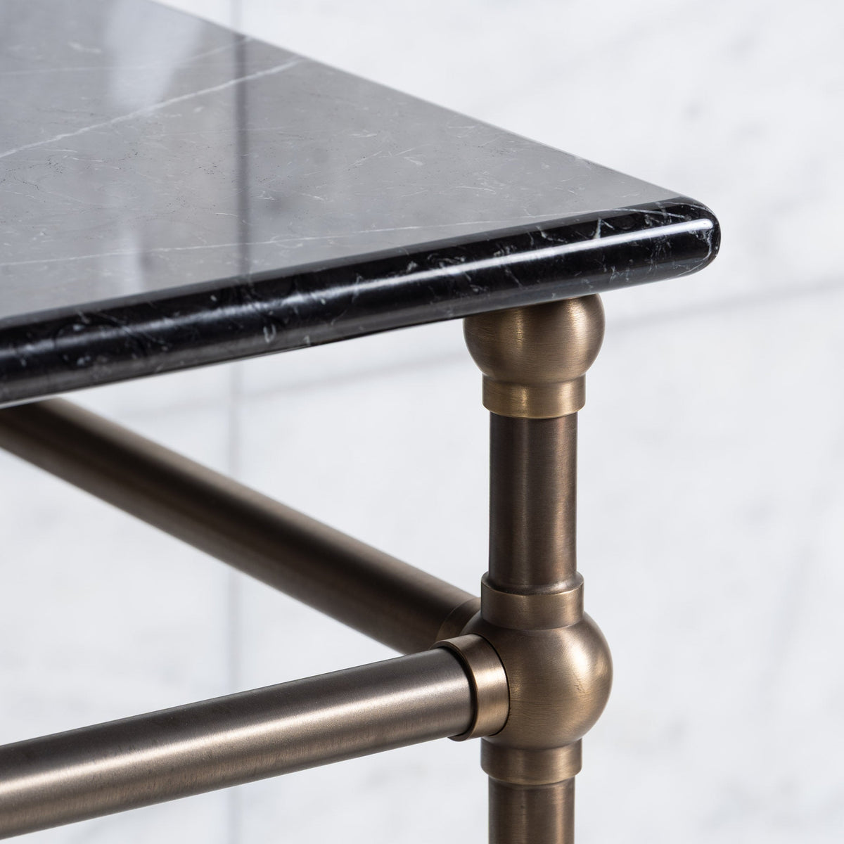 Westminster Double Vanity Suite (Inc. Marble Top, Upstand, Brass Rack & Basins) - Rutland London (UAE)