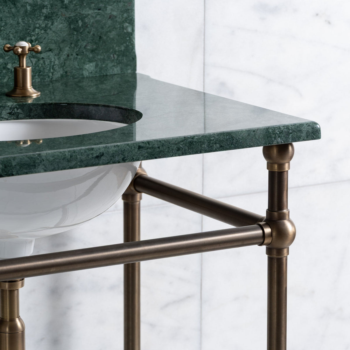 Colville Double Vanity Suite (Inc. Marble Top, Upstand, Glass Shelf & Basins) - Rutland London (UAE)