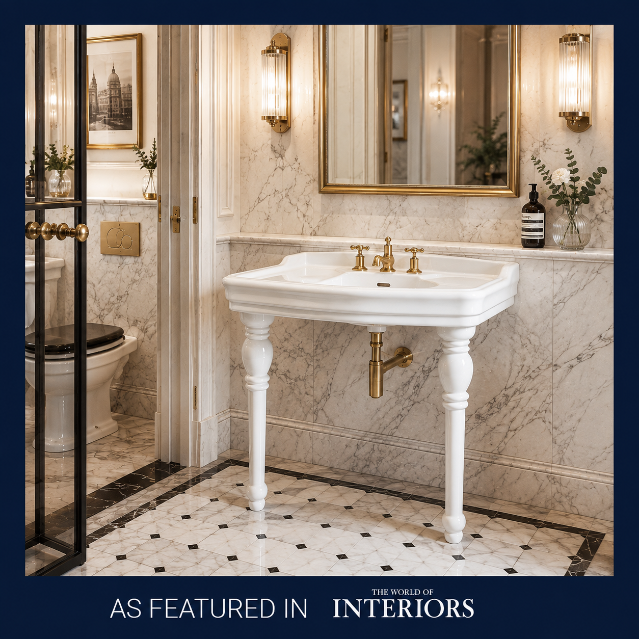 Bridgewater White Console Basin & Legs - Rutland London (UAE)
