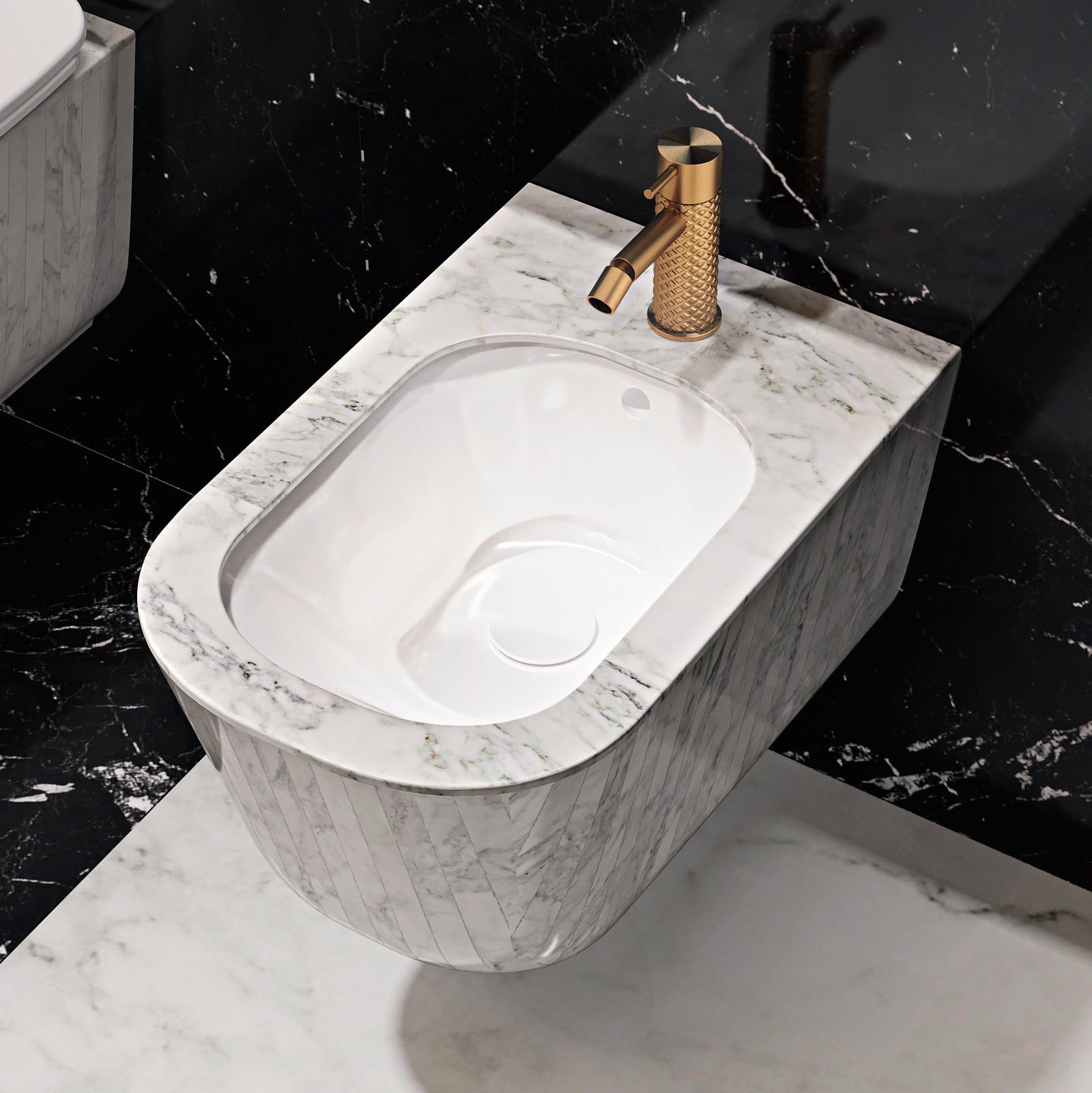 Carrara Bespoke Handmade Marble Bathroom Suite (Inc. WC Pan, Bidet & Basin) - Rutland London (UAE)
