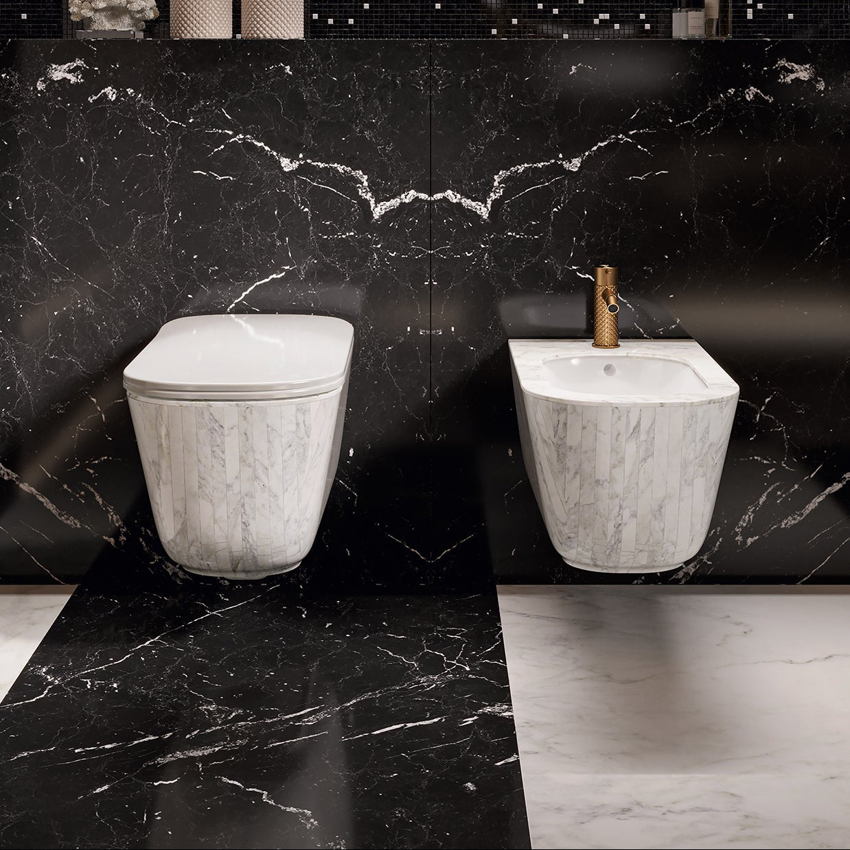 Carrara Bespoke Handmade Marble Bathroom Suite (Inc. WC Pan, Bidet & Basin) - Rutland London (UAE)