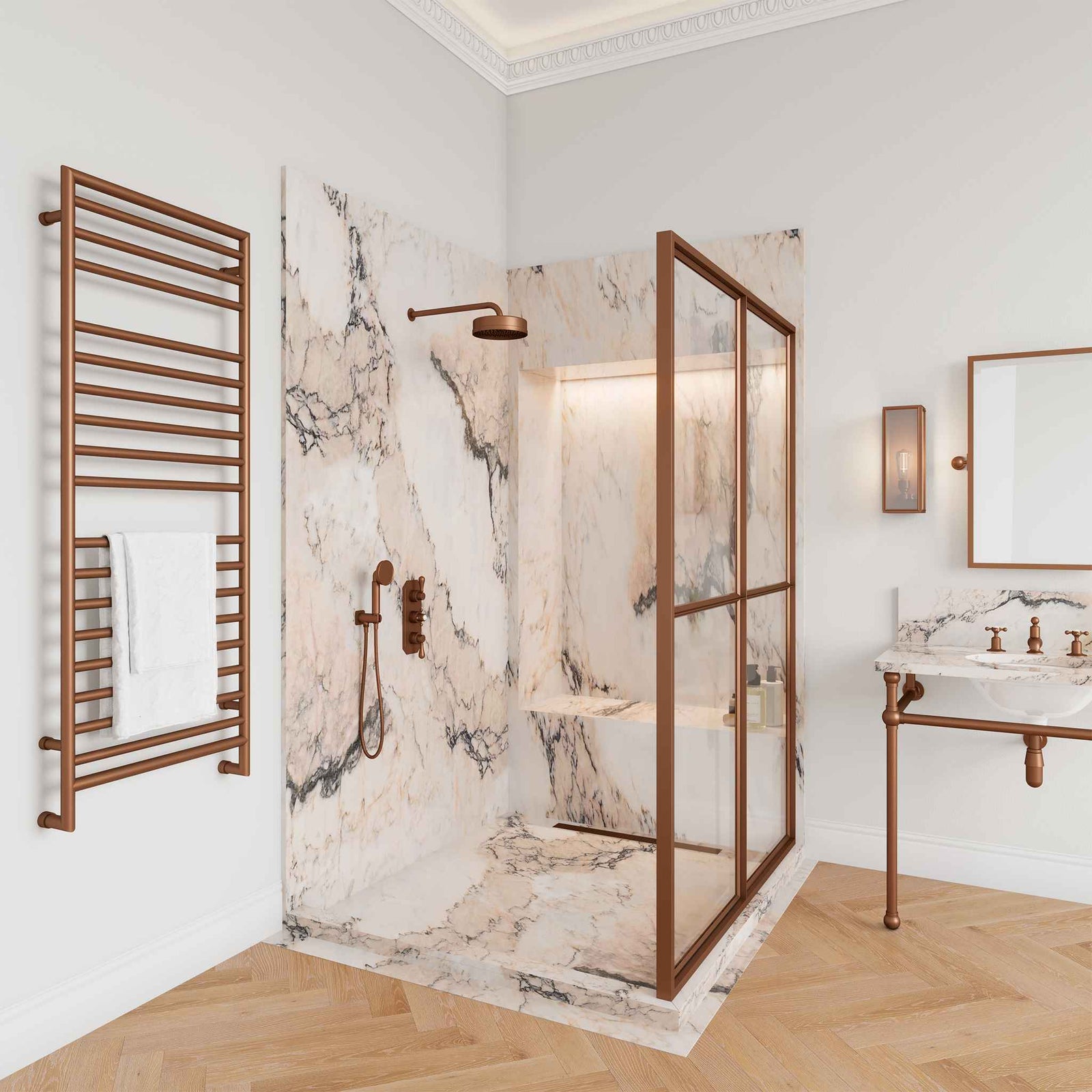 Wycombe Brass Framed Wet Wall Panel - Rutland London (UAE)