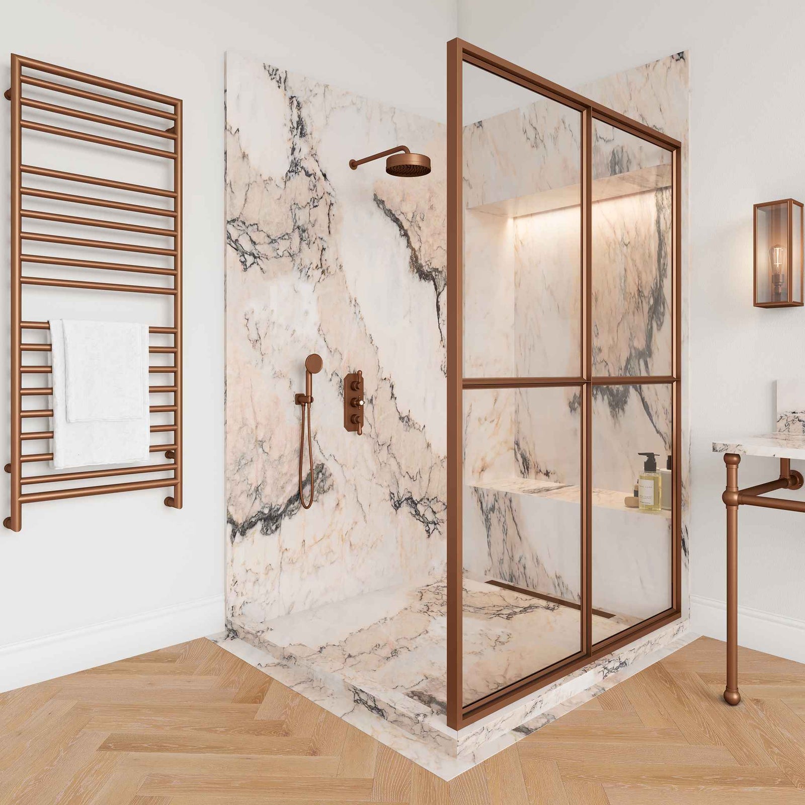 Wycombe Brass Framed Wet Wall Panel - Rutland London (UAE)