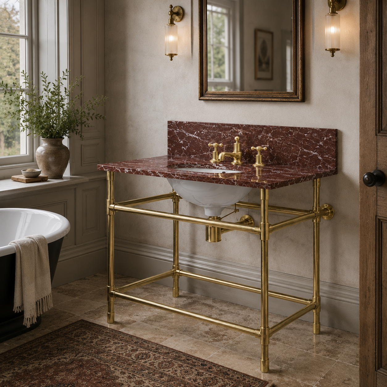 Camden Single Vanity Suite (Inc. Marble Top, Upstand & Basin) - Rutland London (UAE)