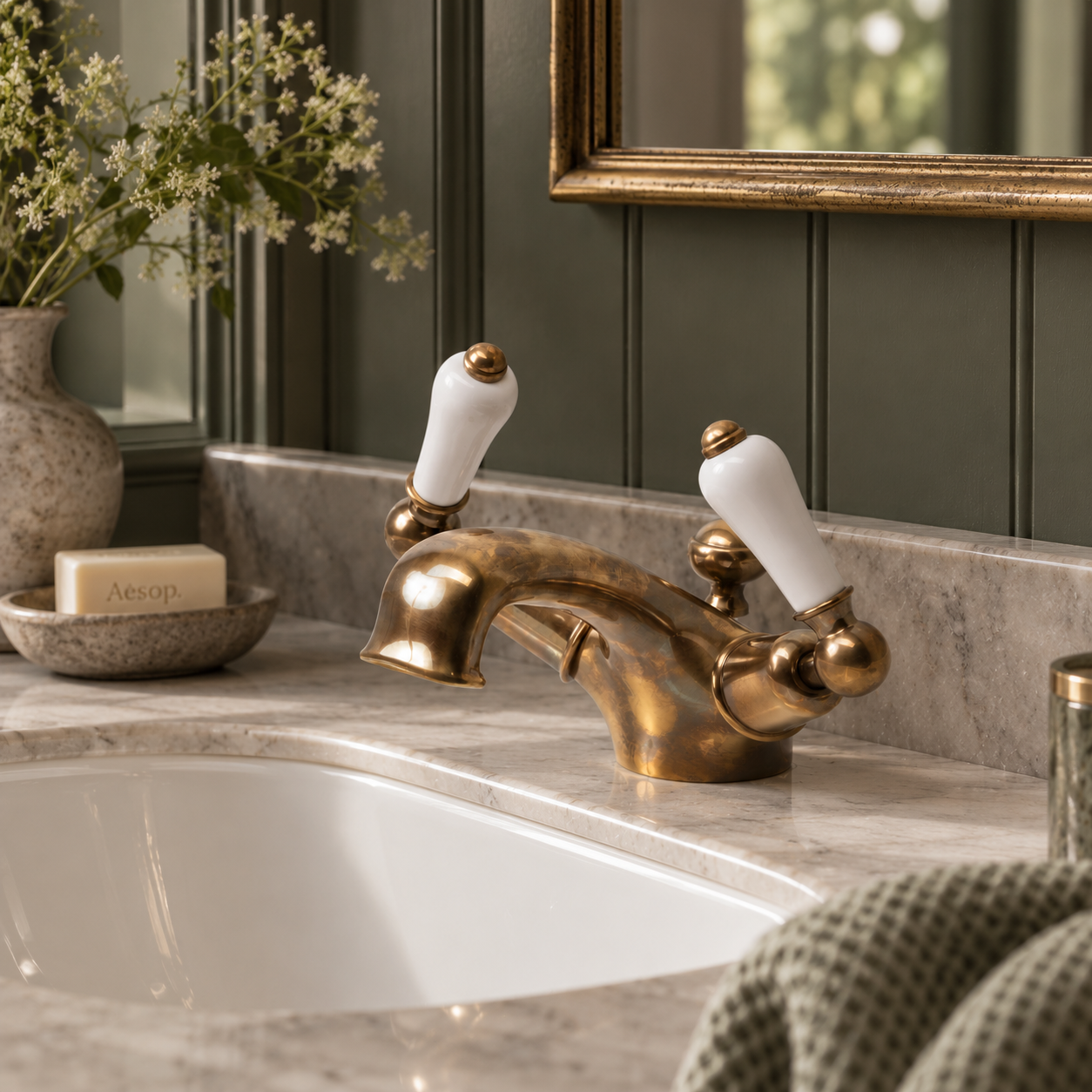 Cavalry White Ceramic Lever Basin Mono Mixer - Rutland London (USA)