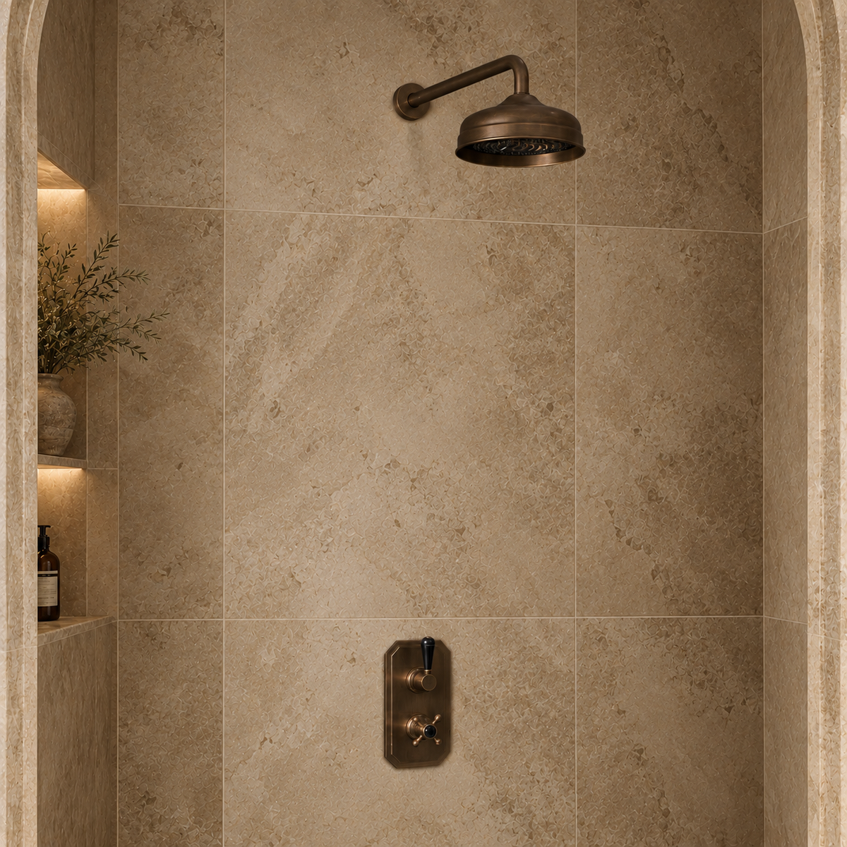 Egerton Black Ceramic Lever Concealed Shower Set - Rutland London (UAE)