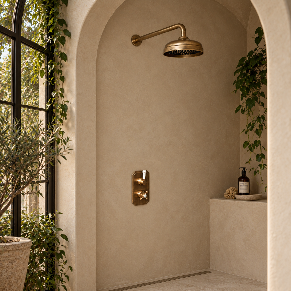 Egerton White Ceramic Lever Concealed Shower Set - Rutland London (UAE)