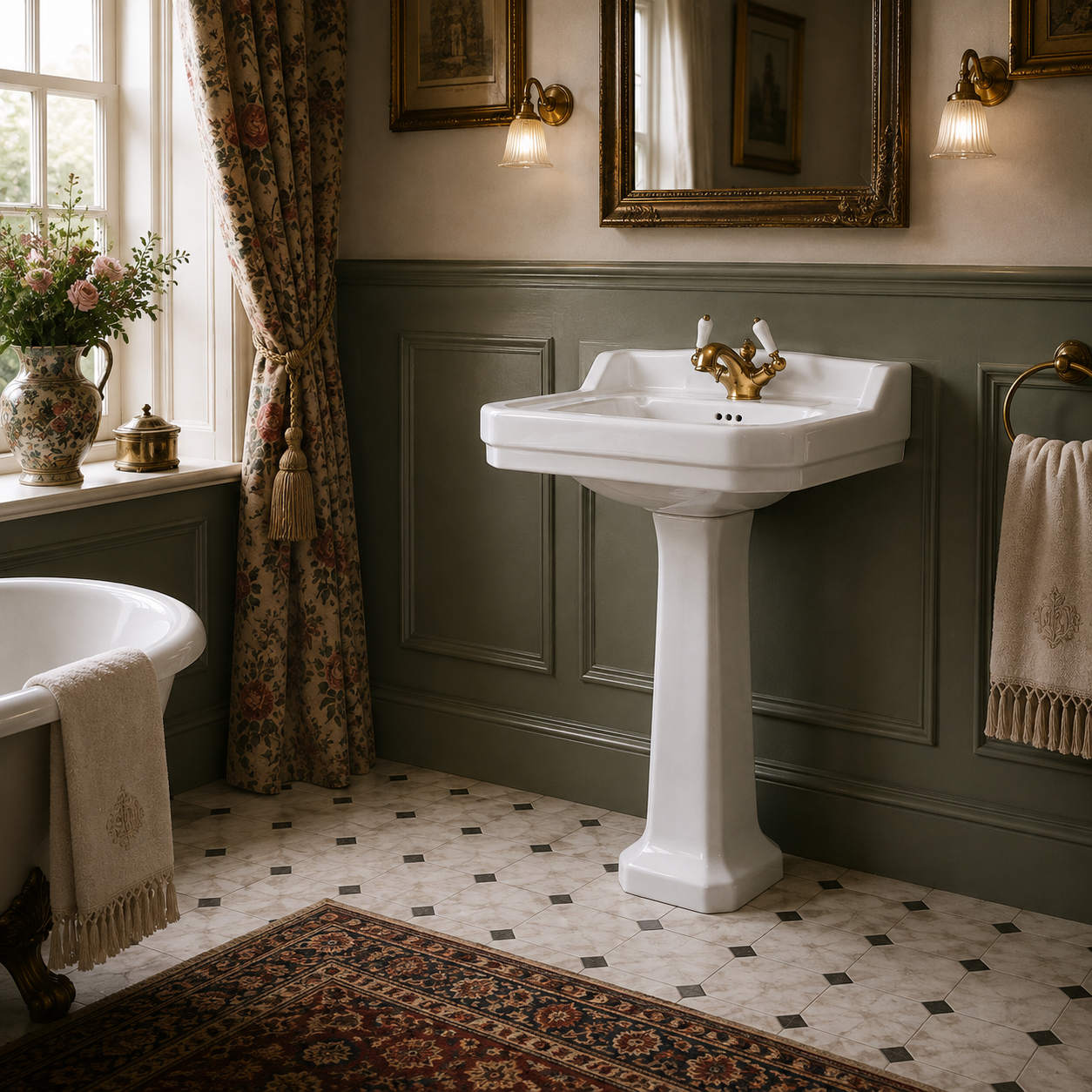Lancer White Basin & Pedestal (1 Tap Hole) - Rutland London (UAE)