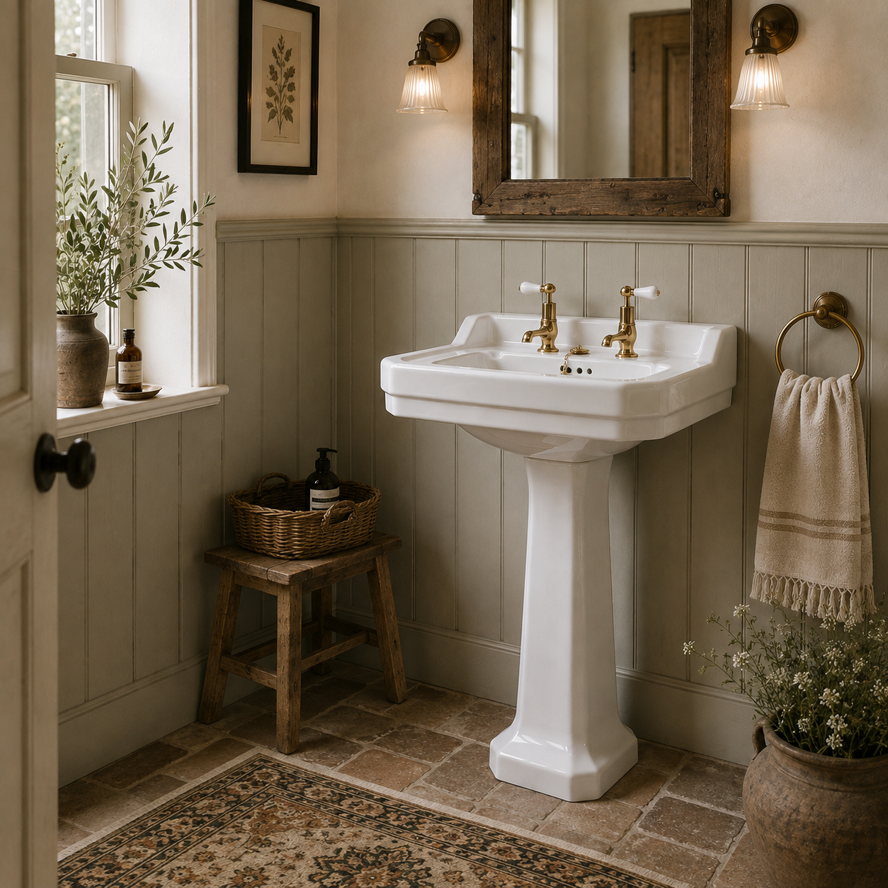 Lancer White Basin & Pedestal (2 Tap Hole) - Rutland London (UAE)