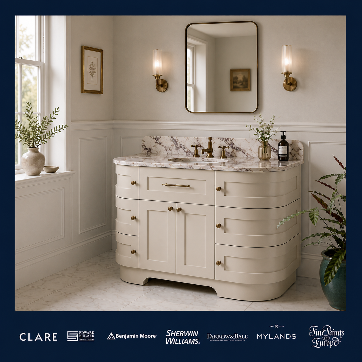 Norfolk Vanity Suite (Inc. Marble Top, Upstand & Basin) - Rutland London (UAE)