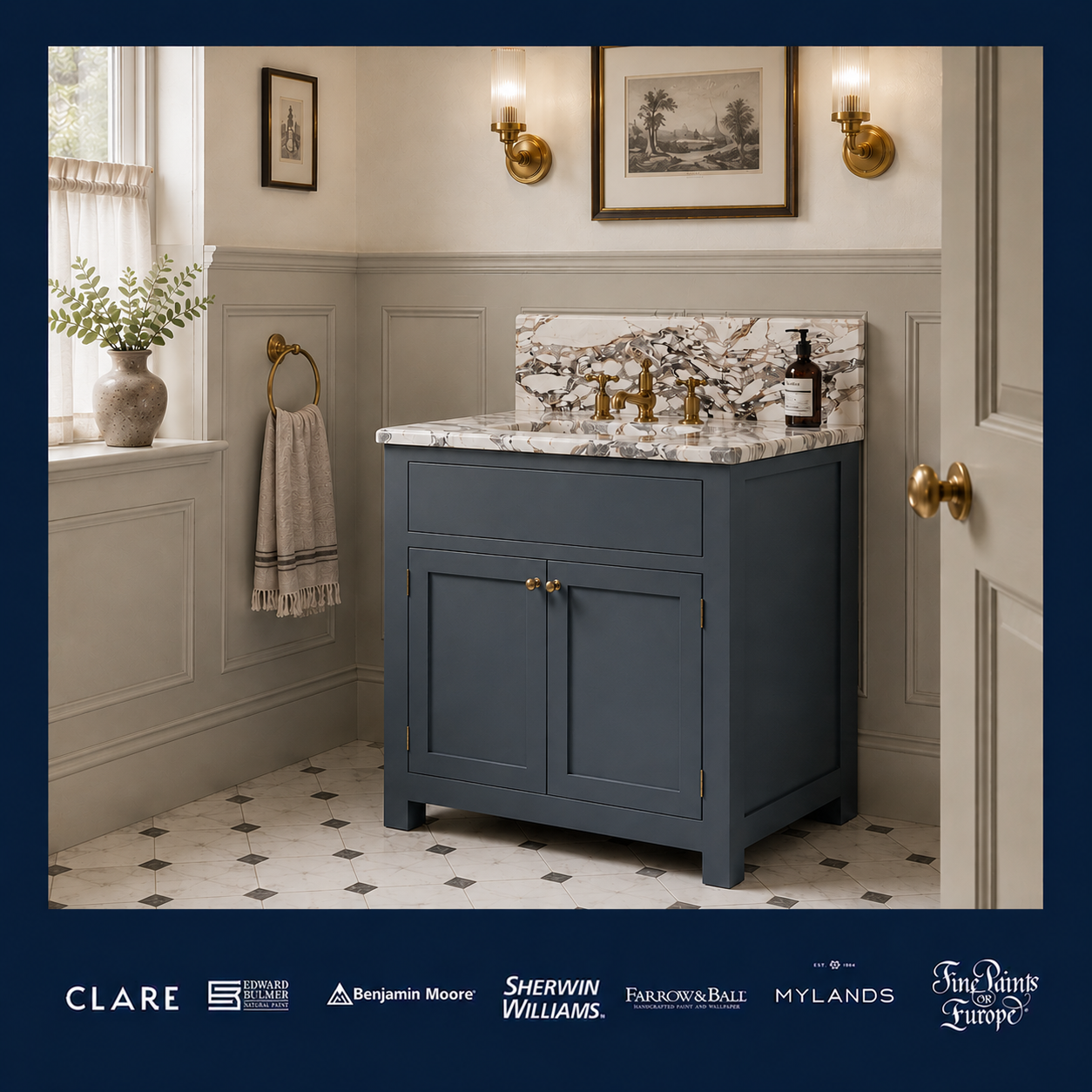 Onslow Vanity Suite (Inc. Marble Top, Upstand & Basin) - Rutland London (UAE)
