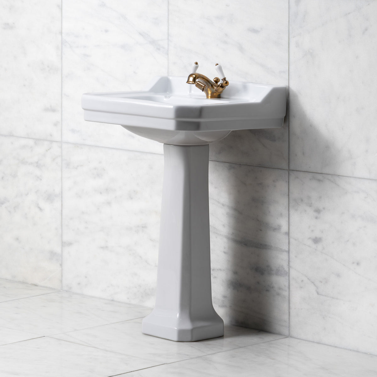 Lancer White Basin & Pedestal (1 Tap Hole) - Rutland London (UAE)