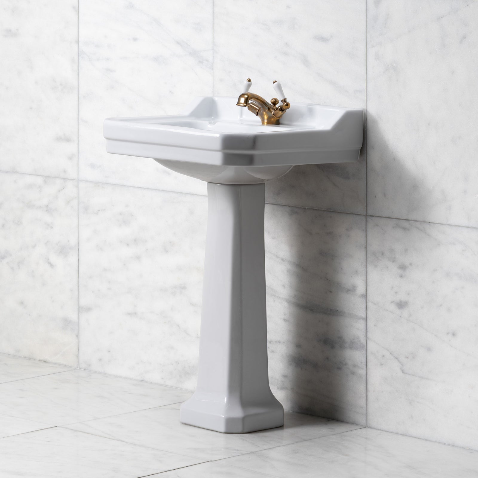 Lancer White Basin & Pedestal (1 Tap Hole) - Rutland London (UAE)