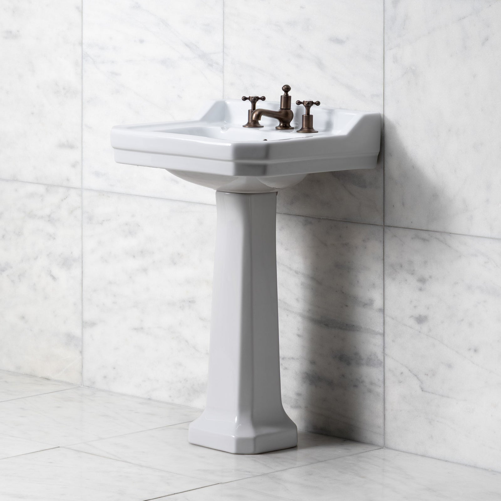 Lancer White Basin & Pedestal (3 Tap Hole) - Rutland London (UAE)