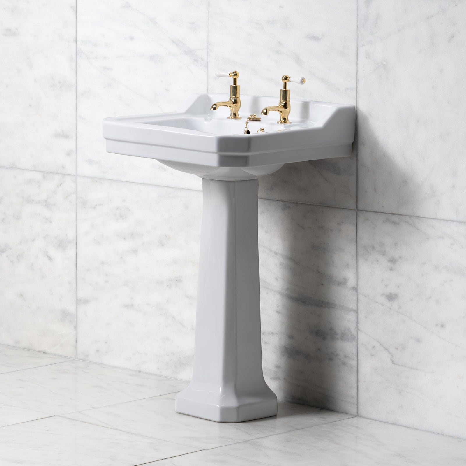 Lancer White Basin & Pedestal (2 Tap Hole) - Rutland London (UAE)