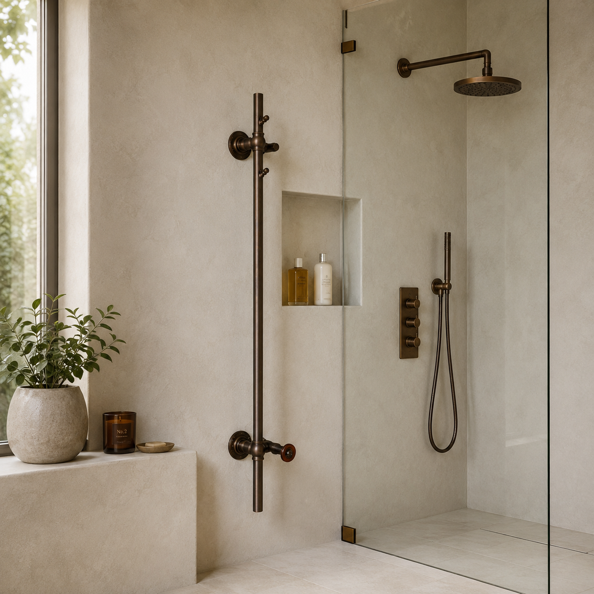 Porchester Exposed Hot Tree Heated Towel Rail - Rutland London (UAE)
