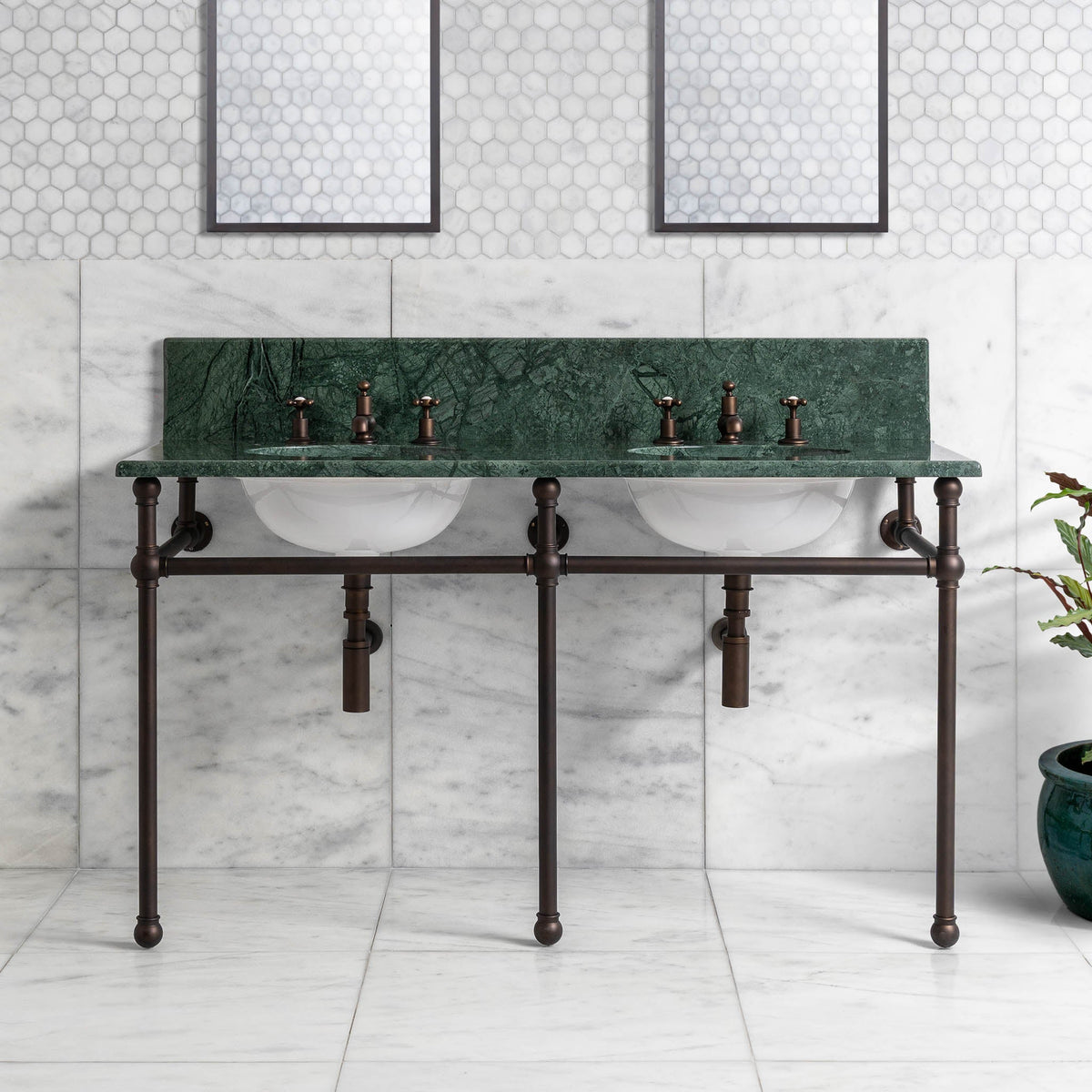 Reliance Double Vanity Suite (Inc. Marble Top, Upstand & Basins) - Rutland London (UAE)