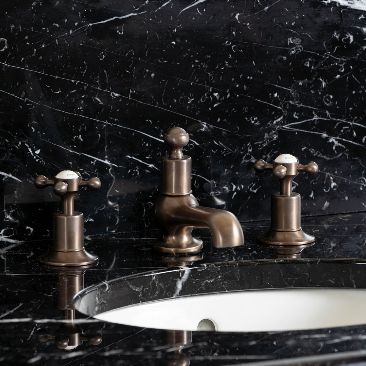 Coleridge Double Vanity Suite (Inc. Marble Top, Upstand, Glass Shelf & Basins) - Rutland London (UAE)