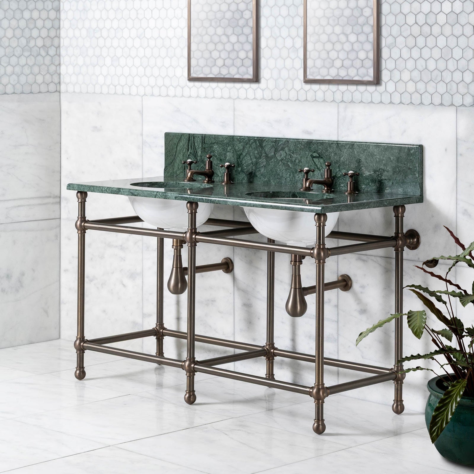 Lloyd Double Vanity Suite (Inc. Marble Top, Upstand & Basins) - Rutland London (UAE)