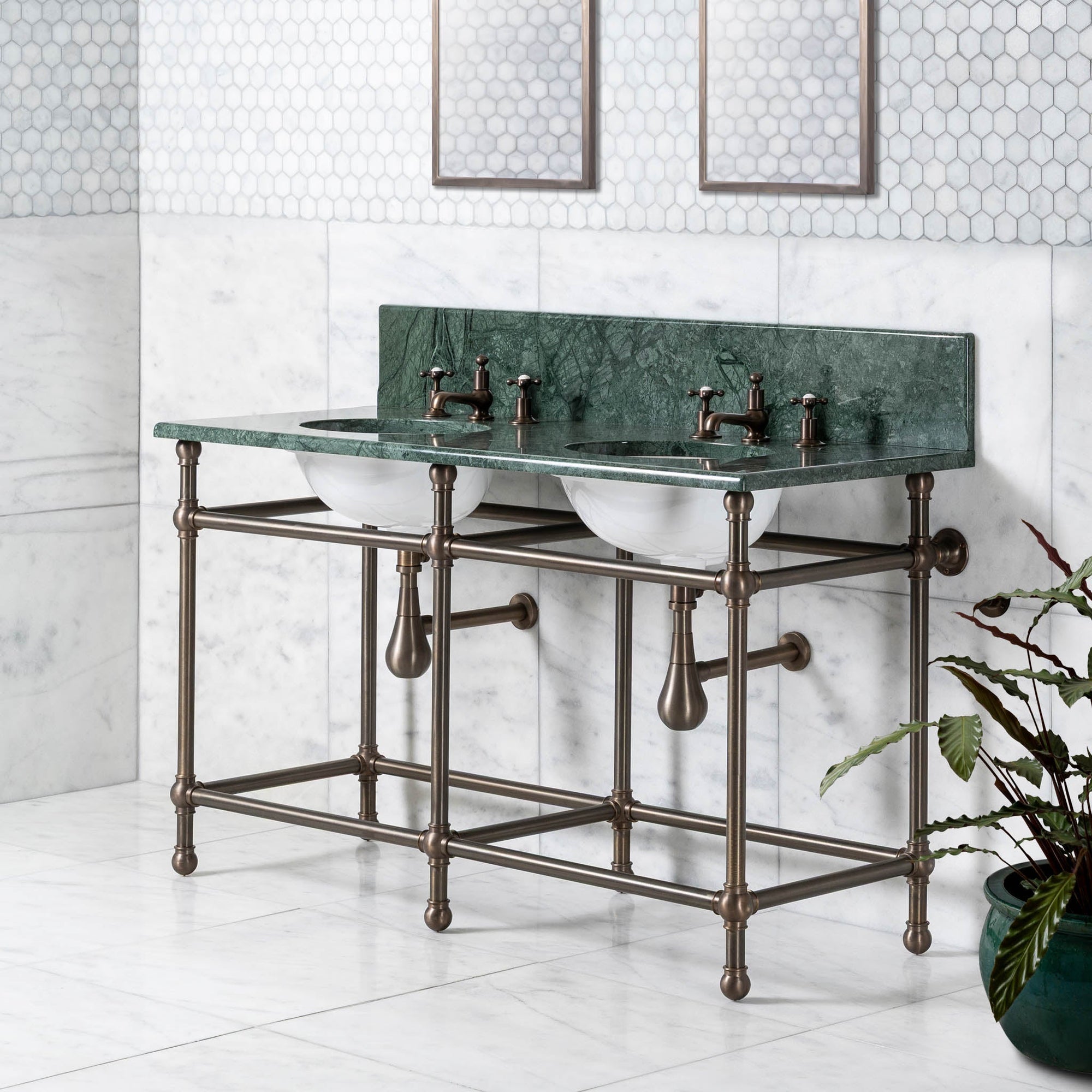 Lloyd Double Vanity Suite (Inc. Marble Top, Upstand & Basins) - Rutland London (UAE)