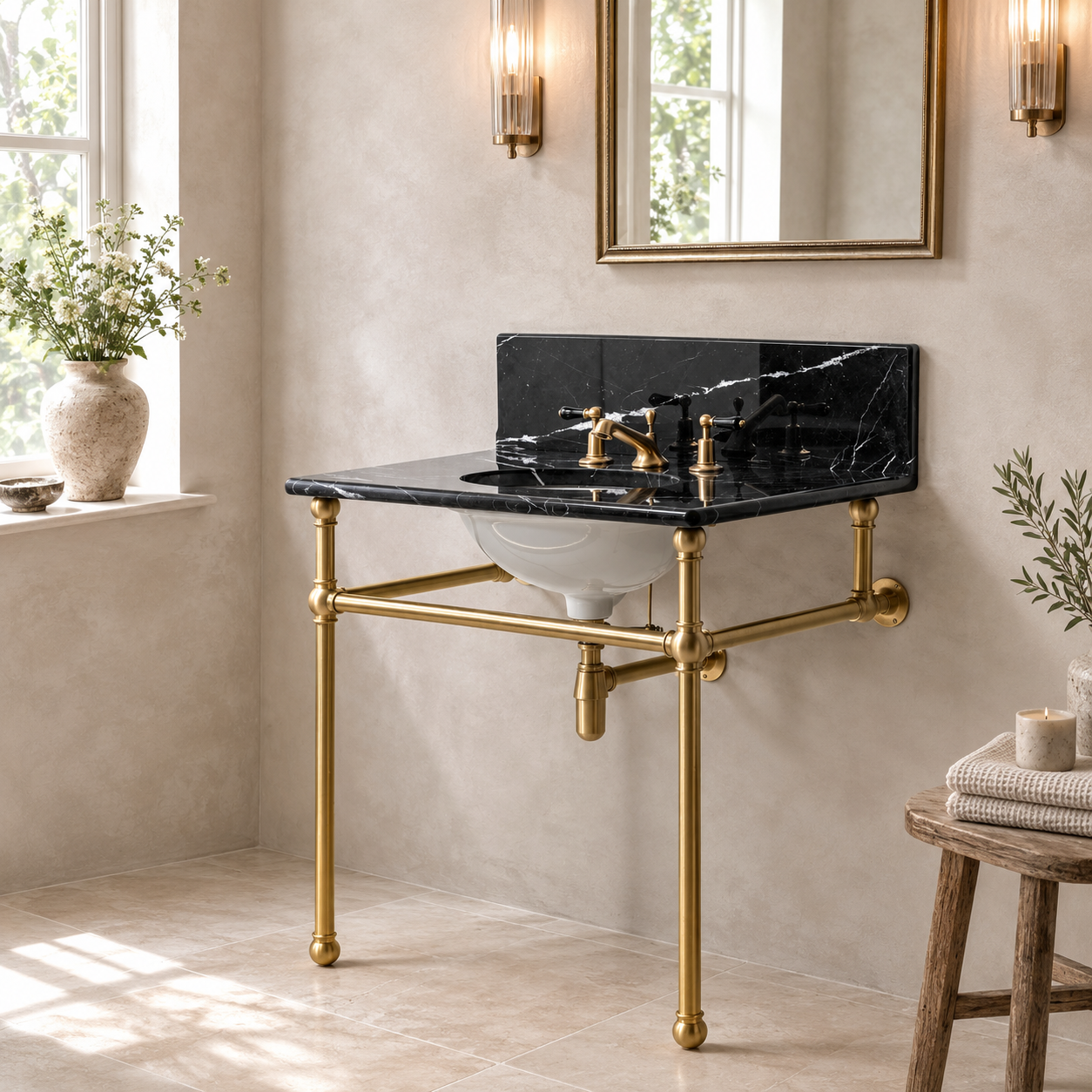 Reliance Single Vanity Suite (Inc. Marble Top, Upstand & Basin) - Rutland London (UAE)