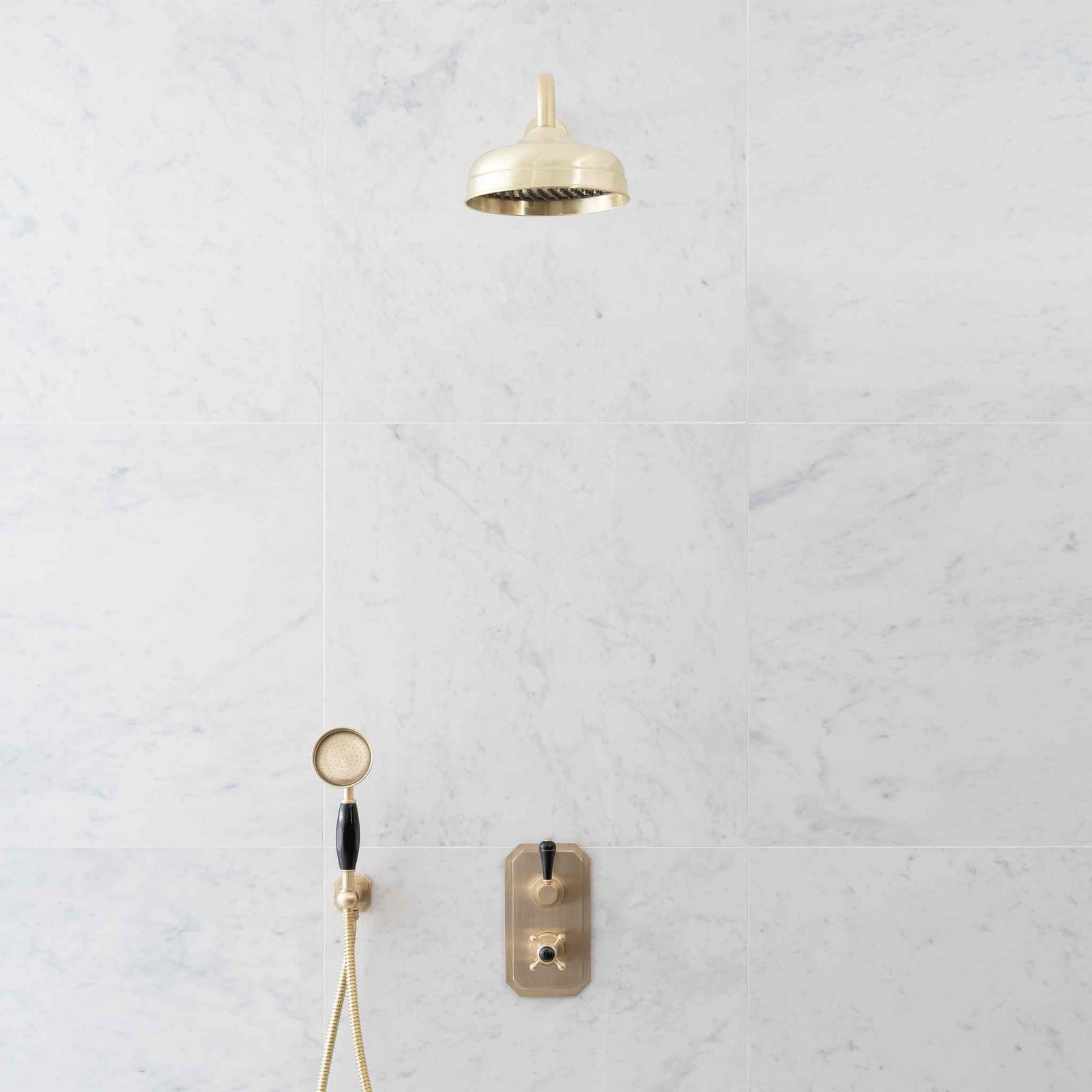 Wellington Black Ceramic Lever & Cleaver Concealed Shower Set - Rutland London (UAE)