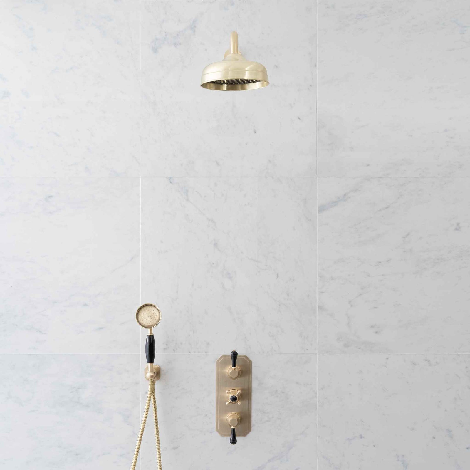 Thornton Black Ceramic Lever & Cleaver Concealed Shower Set - Rutland London (UAE)