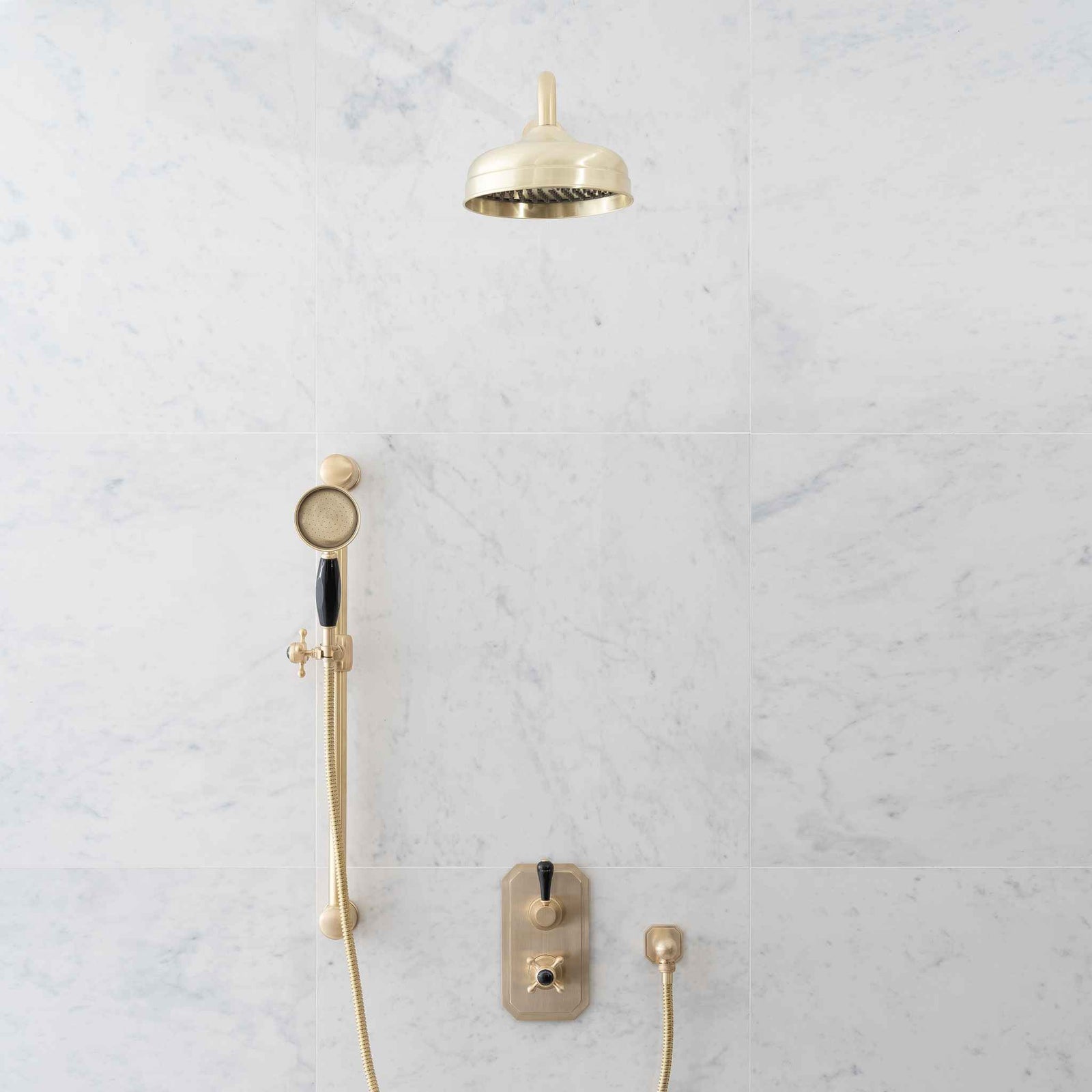 Rochester Black Ceramic Lever & Cleaver Concealed Shower Set - Rutland London (UAE)