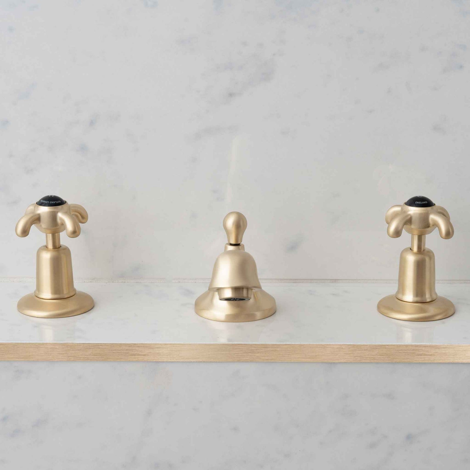 Westcroft Black Ceramic Crosshead Three Hole Basin Mixer - Rutland London (UAE)