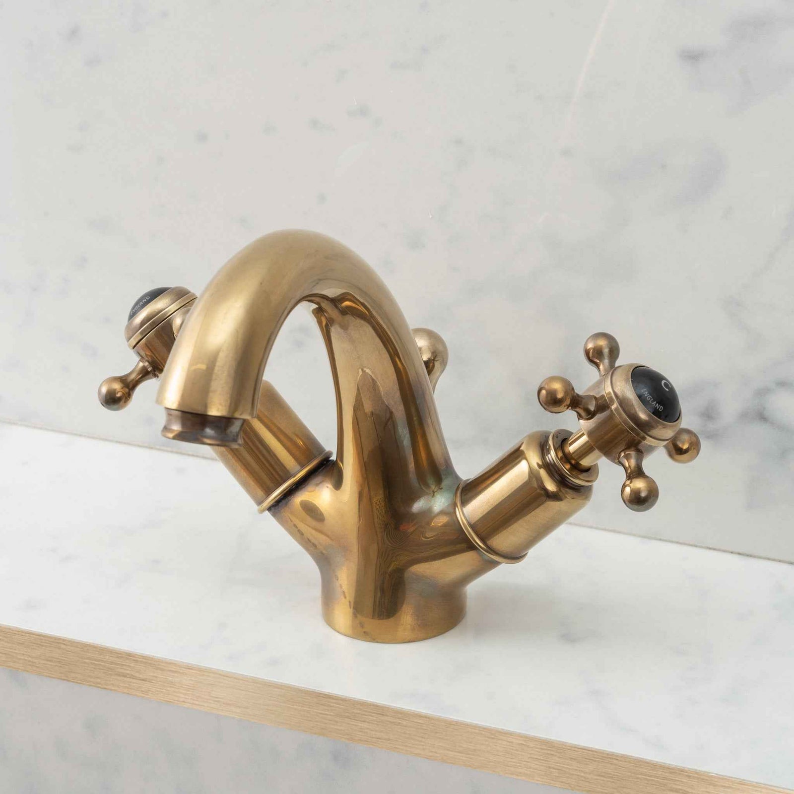 Hanover Black Ceramic Crosshead High Neck Basin Mono Mixer - Rutland London (UAE)