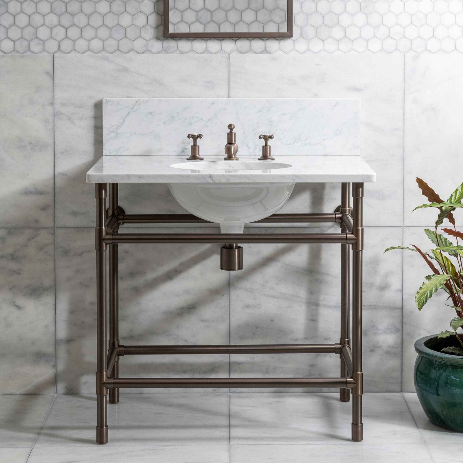 Camden Single Vanity Suite (Inc. Marble Top, Upstand & Basin) - Rutland London (UAE)