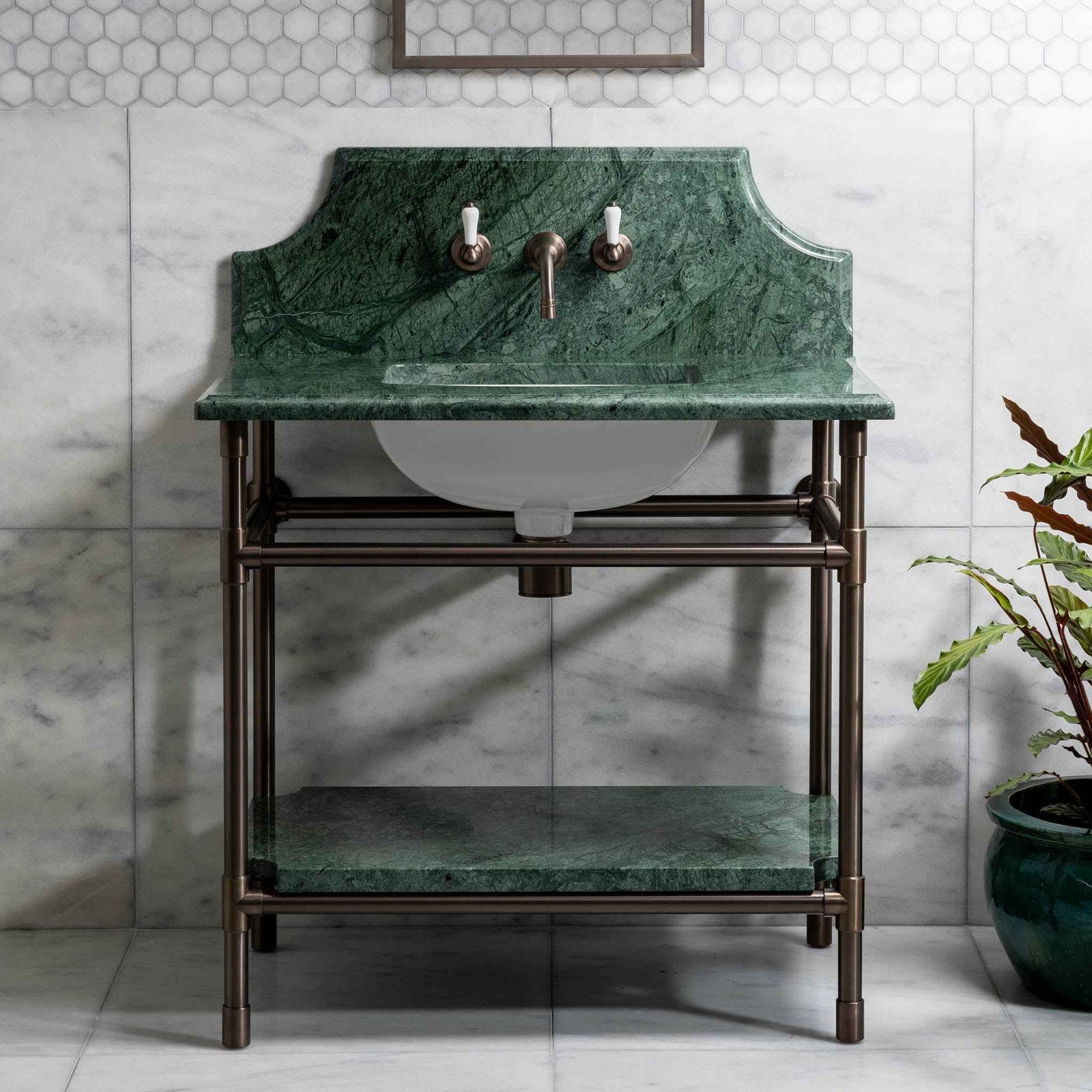 Franklin Single Vanity Suite (Inc. Marble Top, Upstand, Shelf & Basin) - Rutland London (UAE)