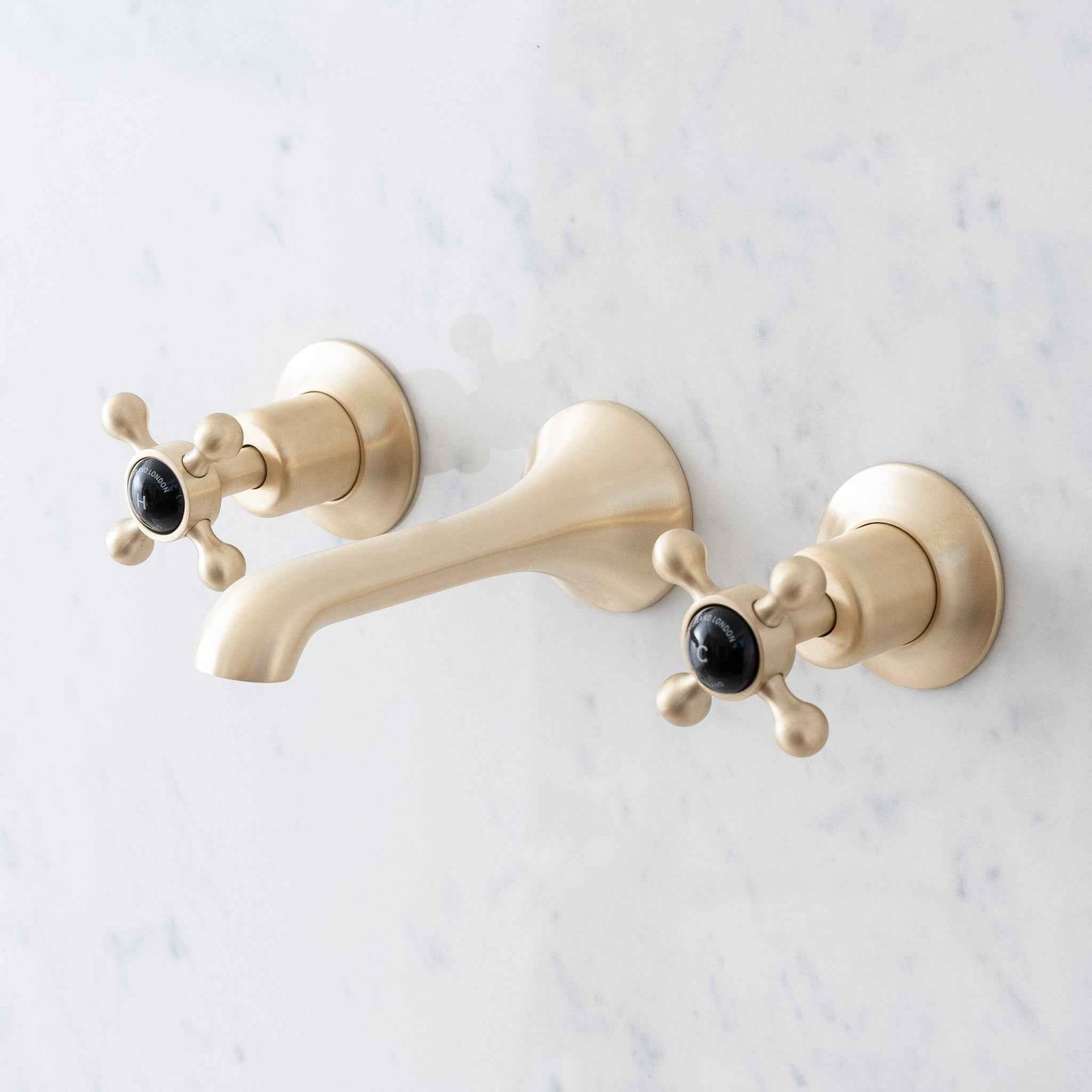 Norton Black Ceramic Crosshead Wall Mounted Three Hole Mixer - Rutland London (UAE)