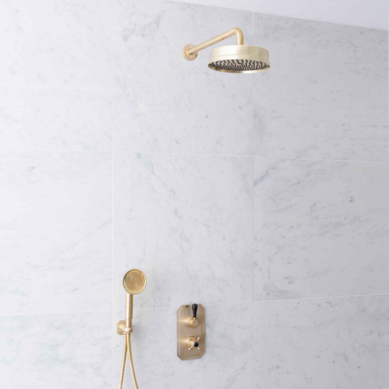 Wellington Black Ceramic Lever & Lanark Concealed Shower Set - Rutland London (UAE)