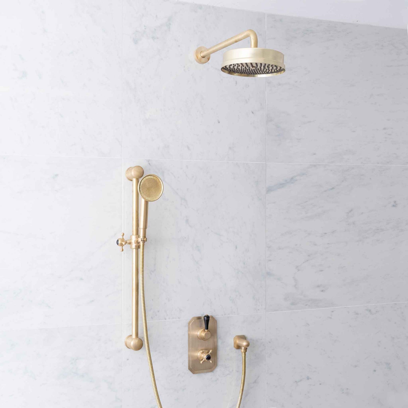 Rochester Black Ceramic Lever & Lanark Concealed Shower Set - Rutland London (UAE)