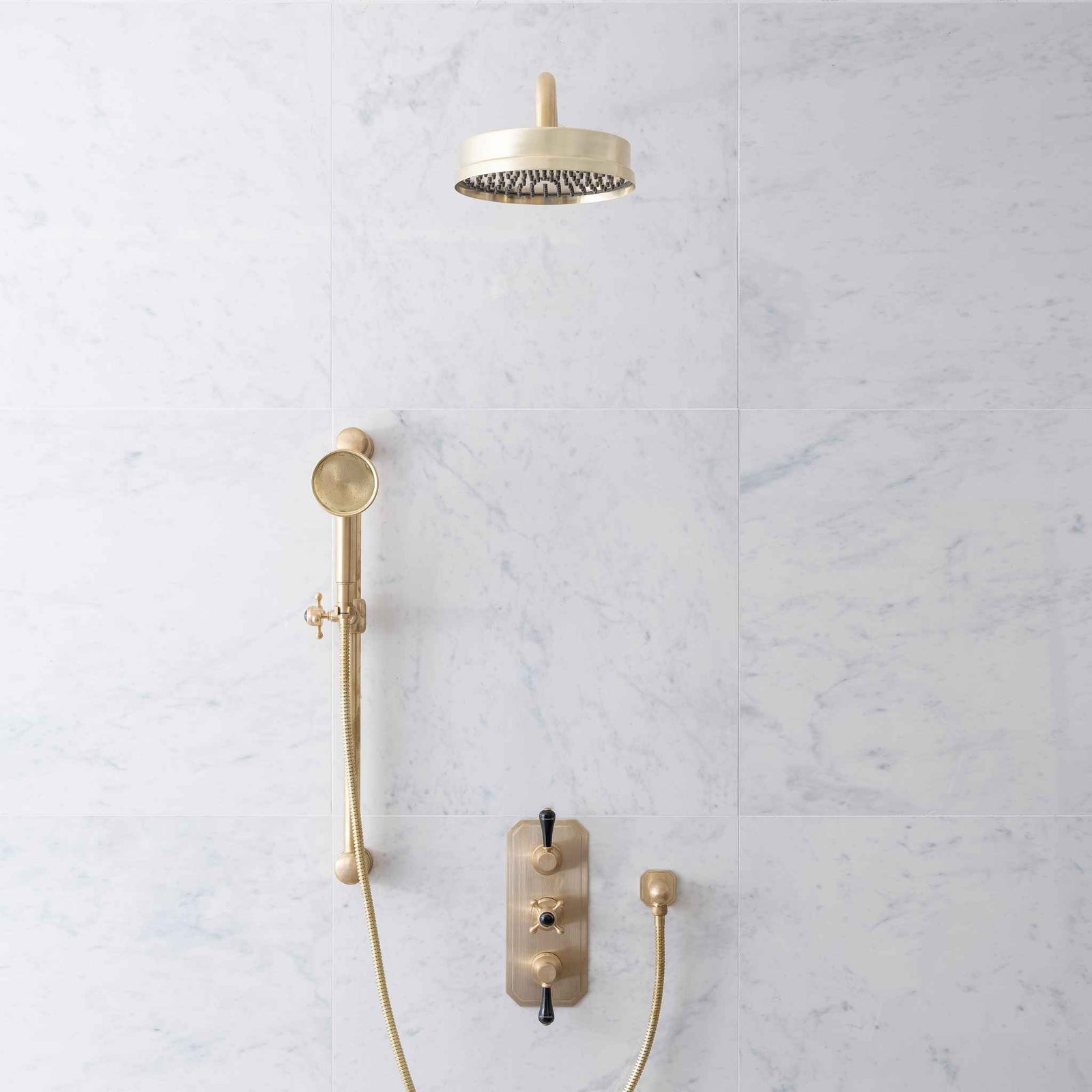 Euston Black Ceramic Lever & Lanark Concealed Shower Set - Rutland London (UAE)