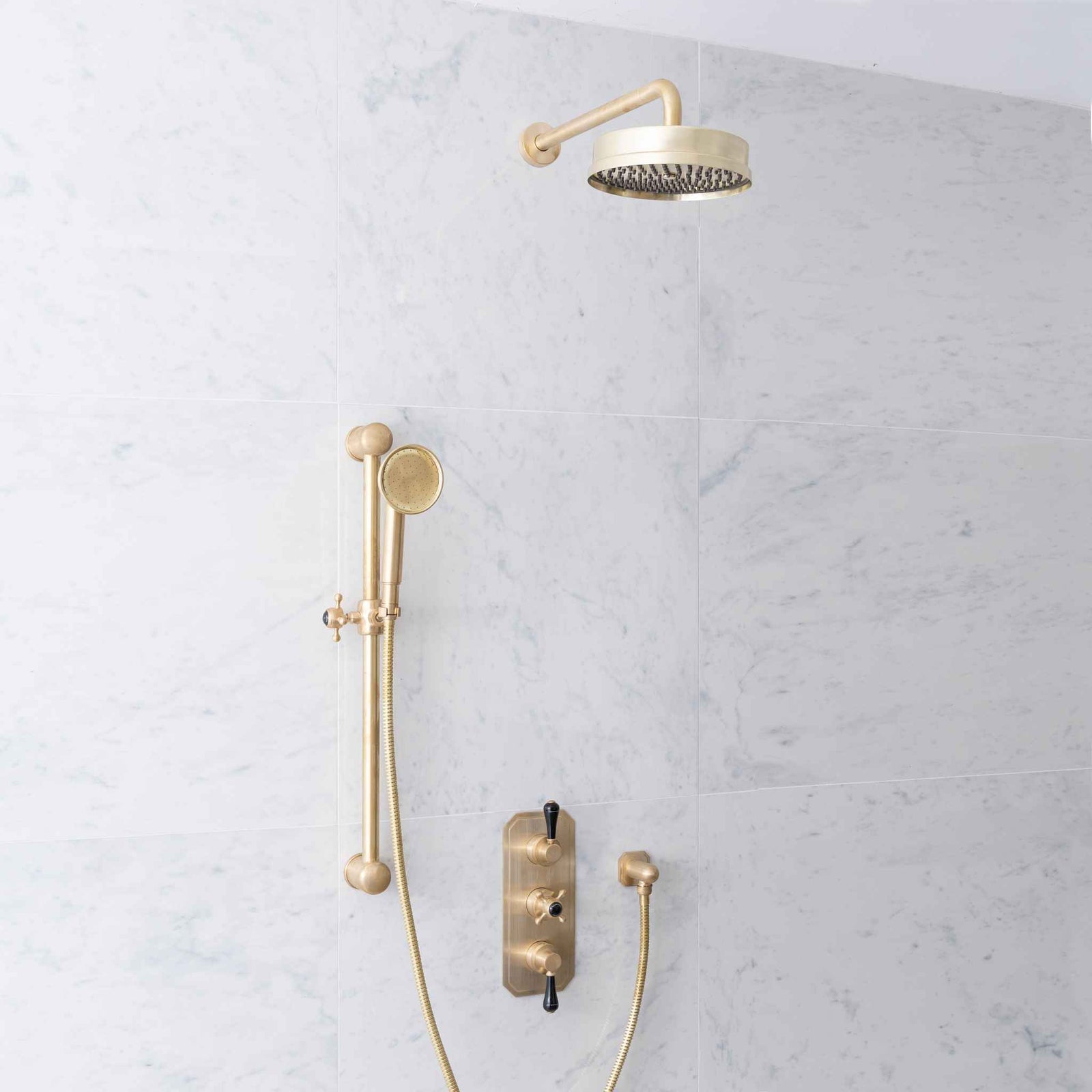 Euston Black Ceramic Lever & Lanark Concealed Shower Set - Rutland London (UAE)