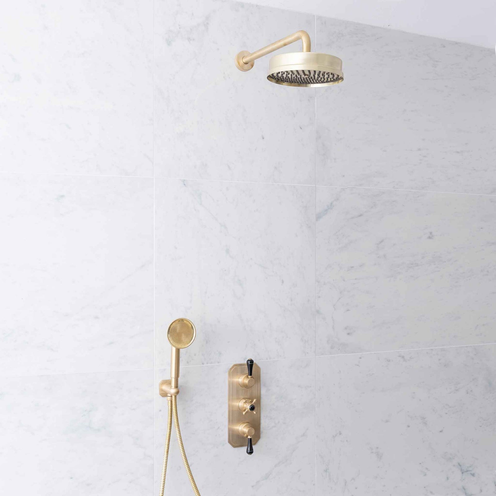 Thornton Black Ceramic Lever & Lanark Concealed Shower Set - Rutland London (UAE)