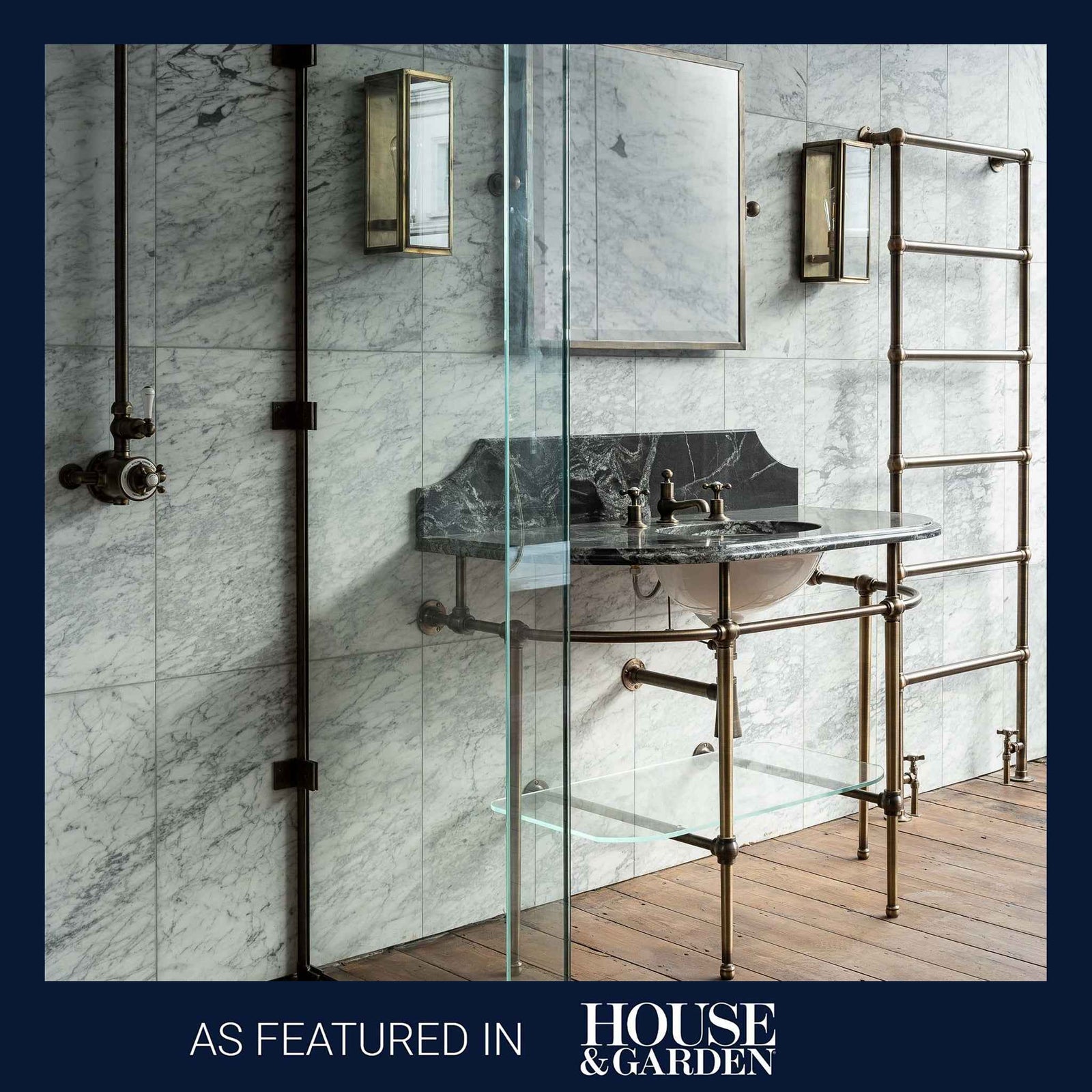 Warwick Single Vanity Suite (Inc. Marble Top, Upstand, Glass Shelf & Basin) - Rutland London (UAE)