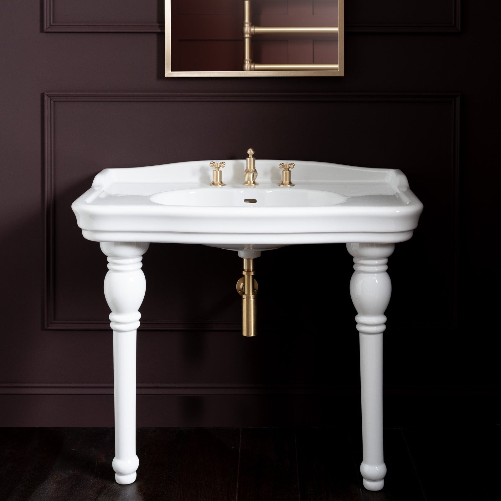 Bridgewater White Console Basin & Legs - Rutland London (UAE)