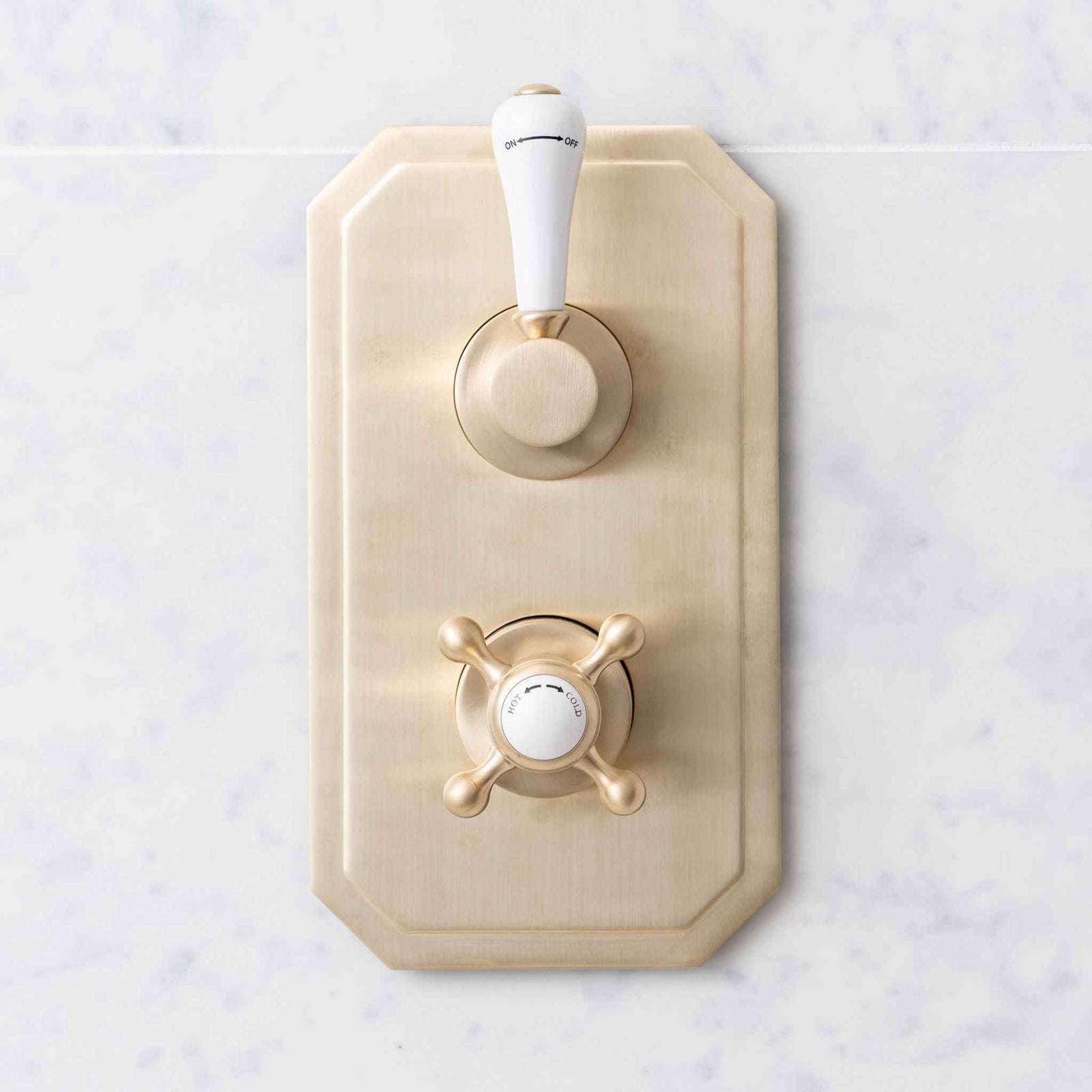 Egerton White Ceramic Lever Concealed Shower Set - Rutland London (UAE)