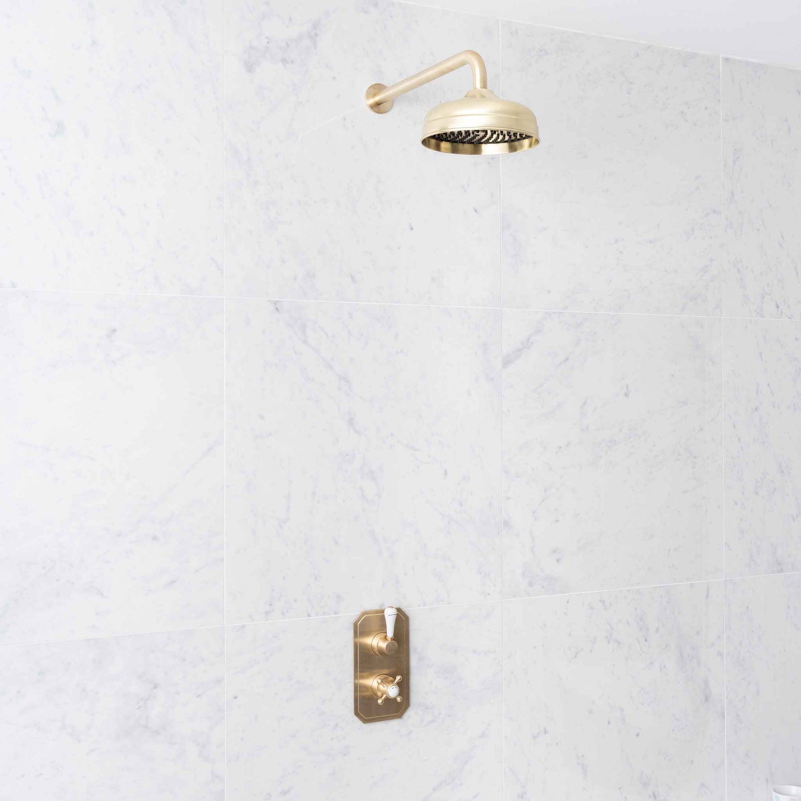 Egerton White Ceramic Lever Concealed Shower Set - Rutland London (UAE)